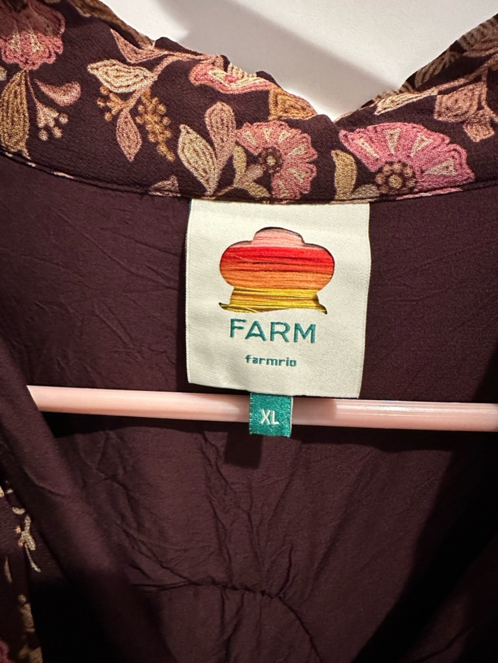 FARM Rio Plum Floral Mini Dress with Pink and Gold Accents - Picture 10 of 12